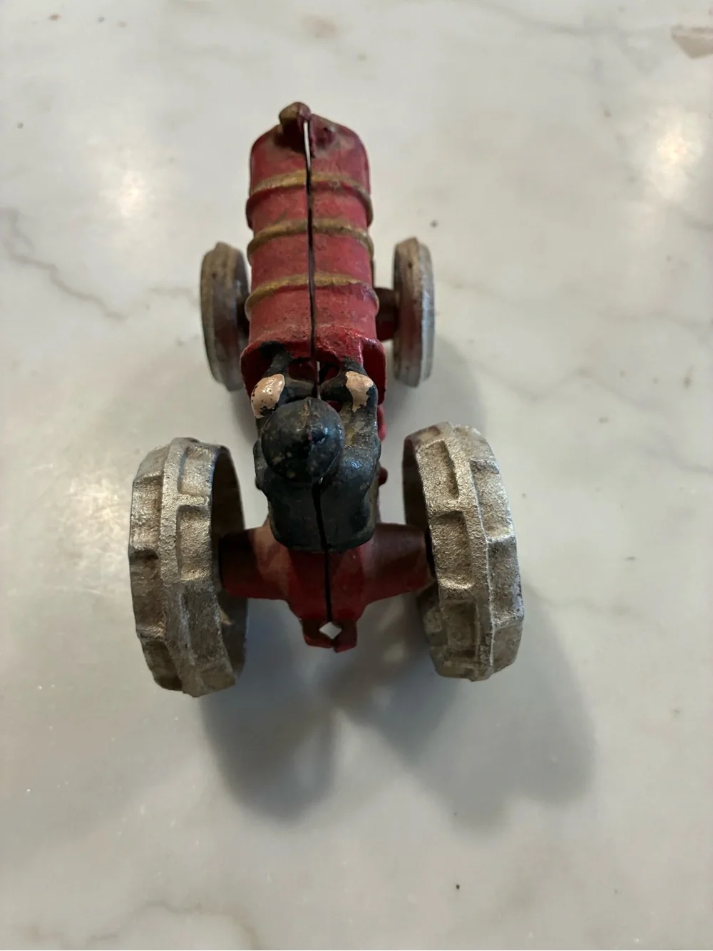 Red Vintage-Style Kids Toy Tractor with Driver